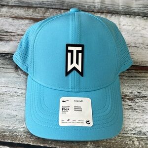 Nike Tiger Woods Legacy91 Golf Hat – S/M Flex Fit – Turquoise Cap with Logo
